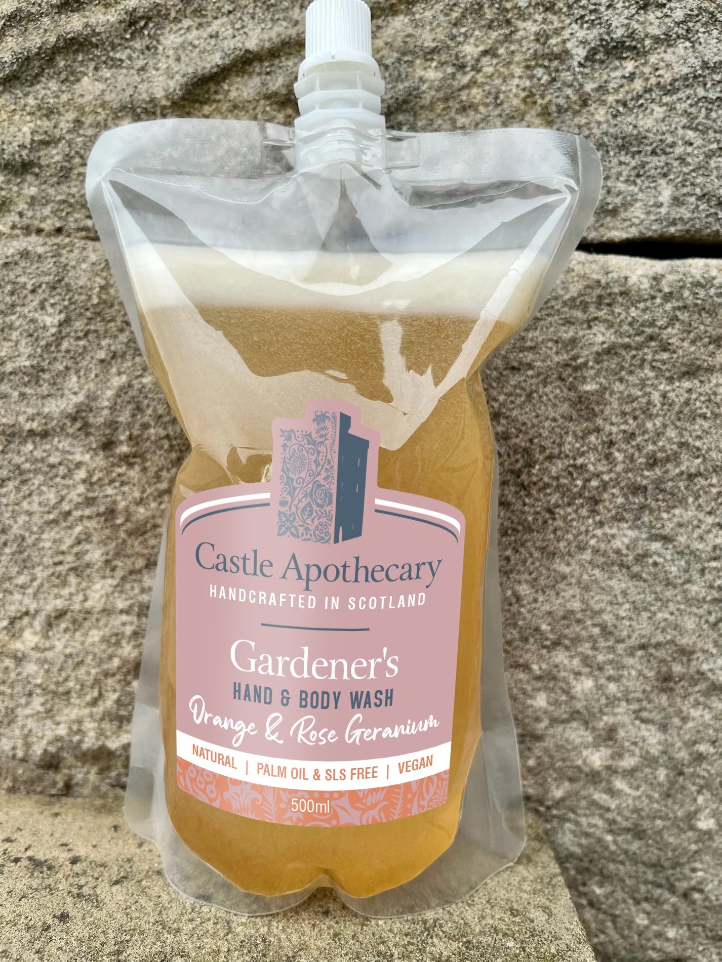 Gardeners Hand & Body Wash Orange & Rose Geranium  Refill Pouch - 500mls