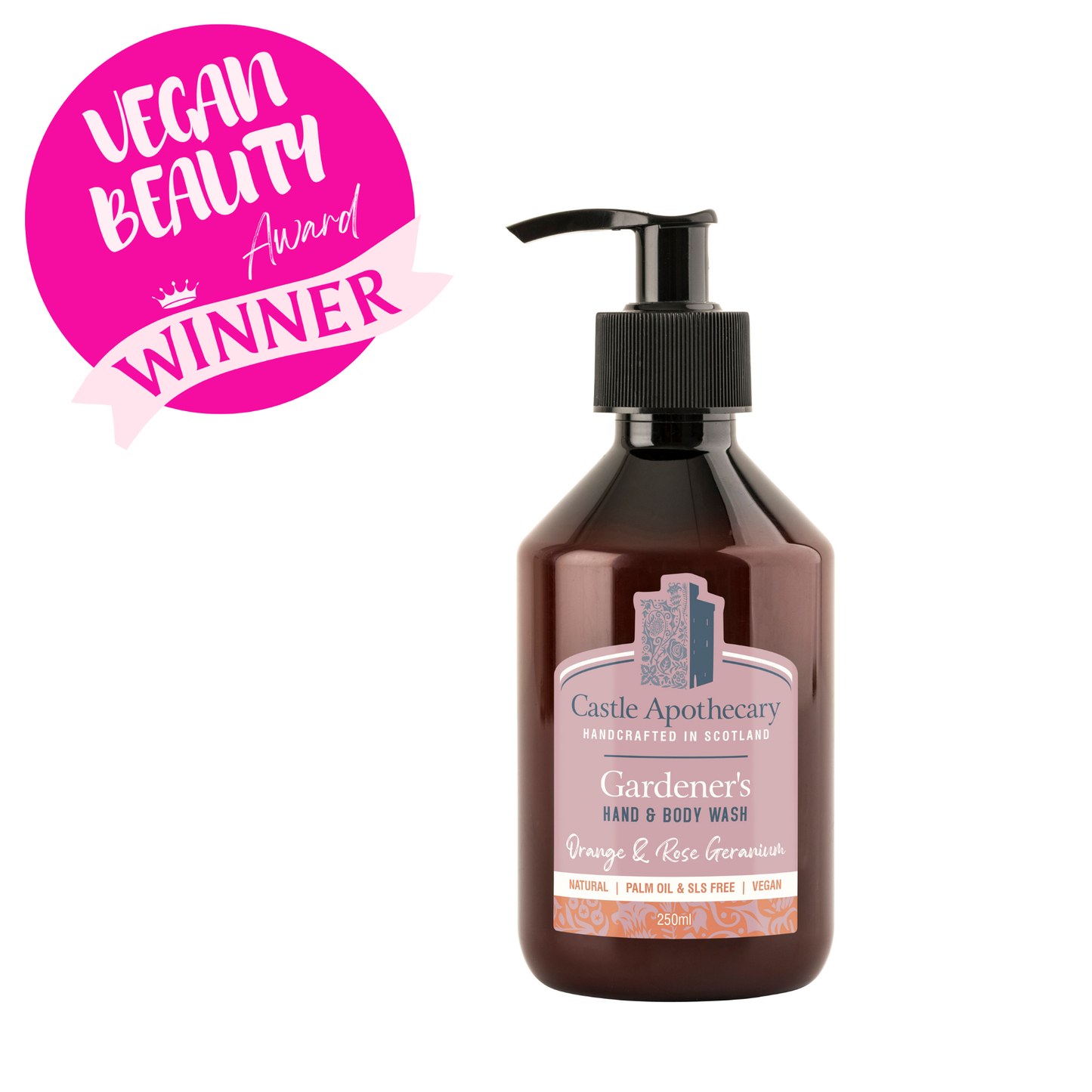 Gardeners Hand & Body Wash Orange & Rose Geranium - 250mls