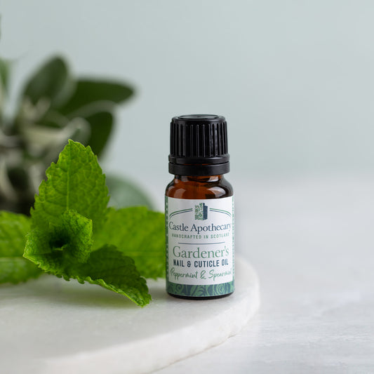 Nail and Cuticle Oil in 200 treatment bottle 10mls English Peppermint and Spearmint Nail from Castle Apothecary Scotland