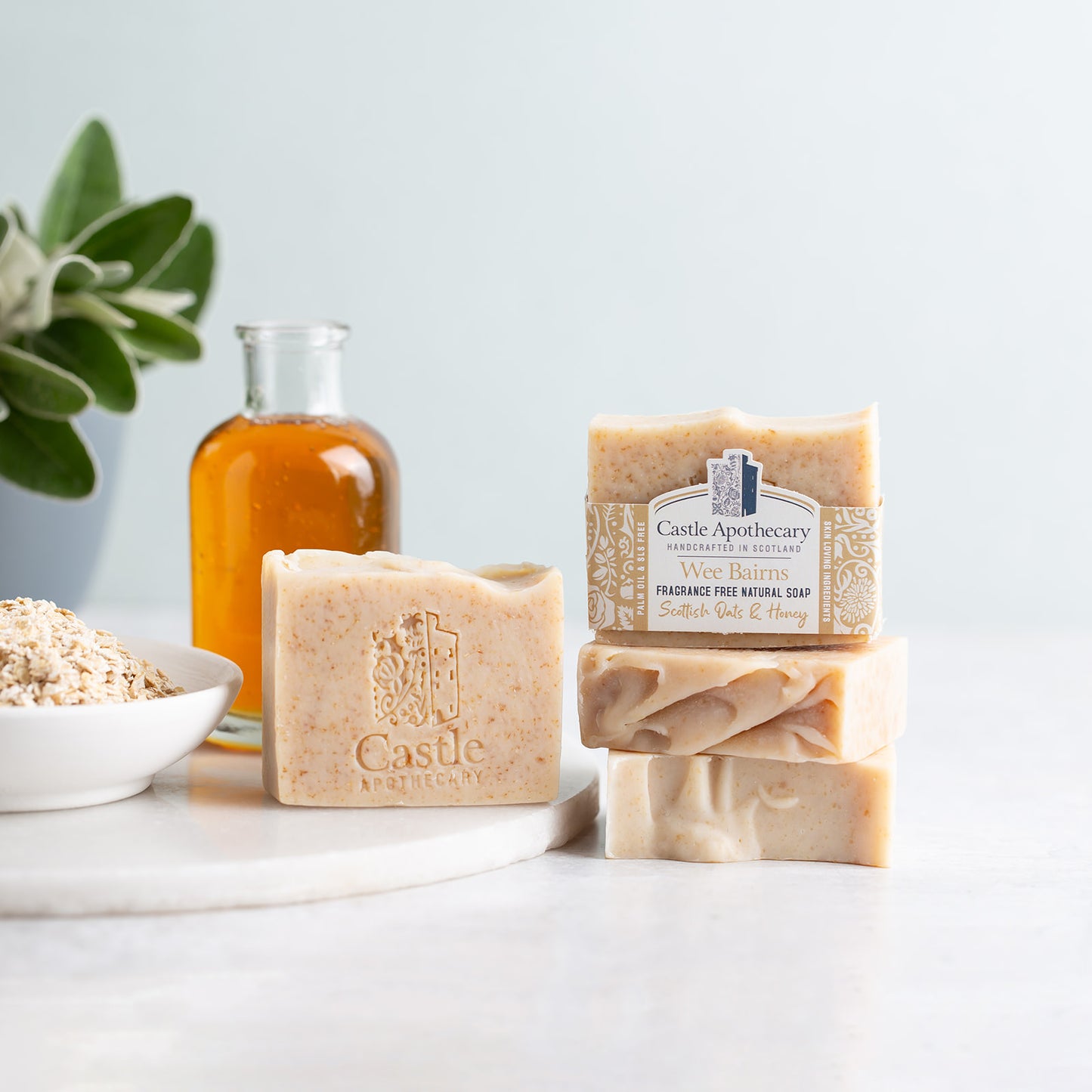 Wee Bairns - Newborn Baby Fragrance Free Natural Soap with Scottish Oats & Scottish Honey